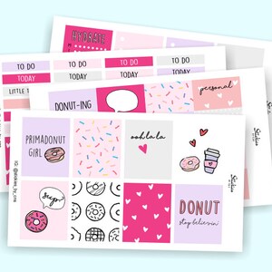 Donuts Standard Vertical Kit | Hobonich Cousin Kit | Hobonichi Weeks Kit |Hand Drawn Planner Stickers Weekly Kit