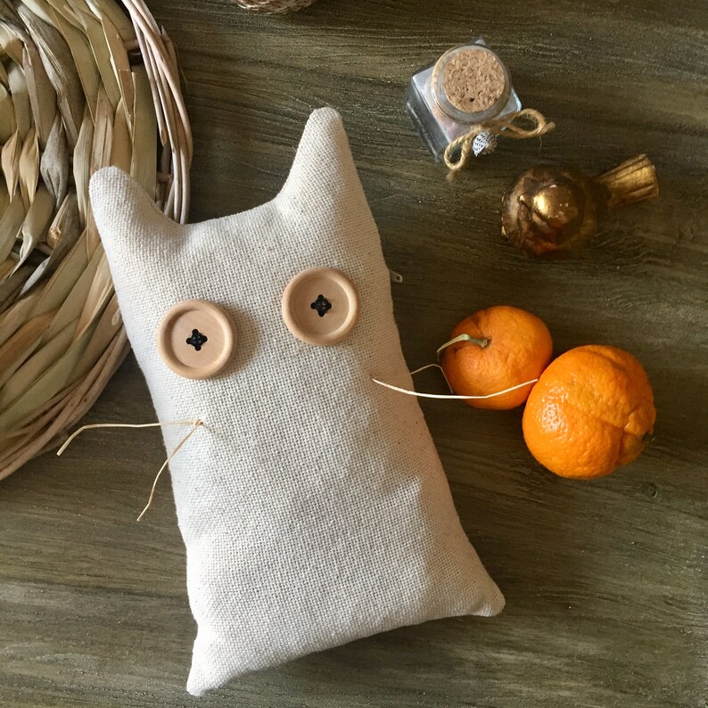 Door Stop Cat / Door Stopper Fabric/ Türstopper / Raw Fabric Door Stop