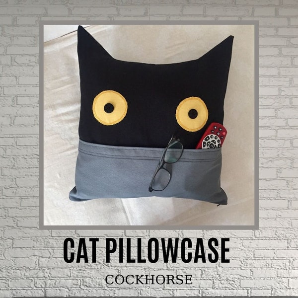 40x40 cm Pillowcase / Cotton Pillowcase / Cat Owner Gift / Pillowcase With Pocket / Kissenbezug 40x40 / Housewarming Gift / Cat Pillow case