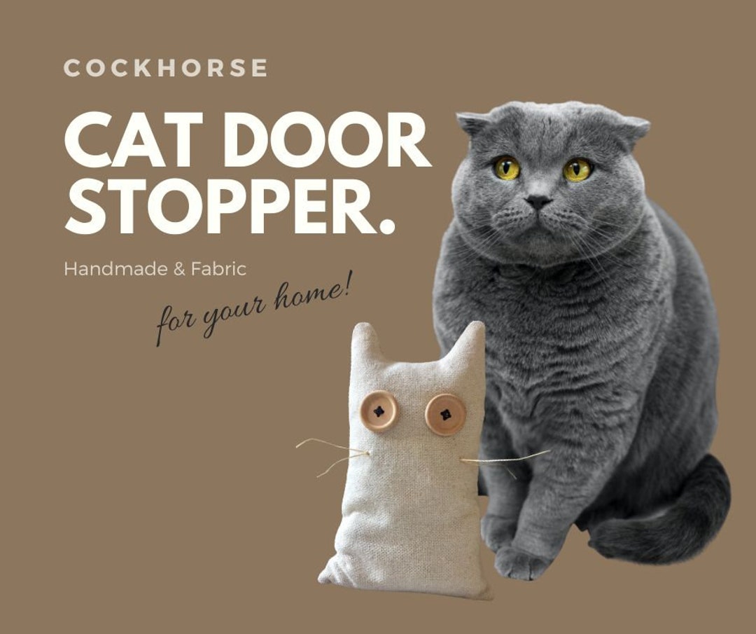 Door Stop Cat / Door Stopper Fabric/ Türstopper / Raw Fabric Door Stop