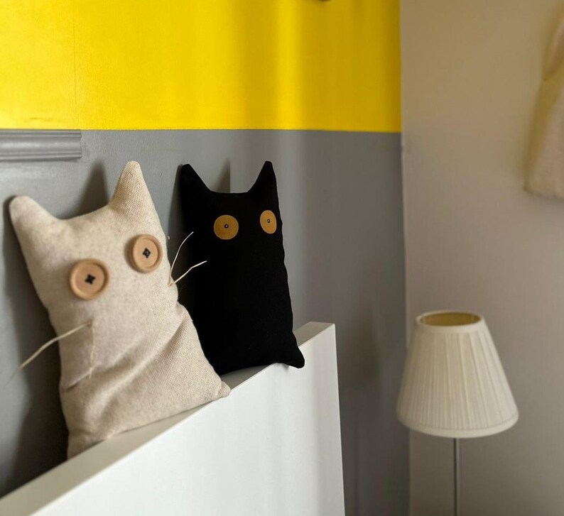 Door Stop Cat / Door Stopper Fabric/ Türstopper / Raw Fabric Door Stop