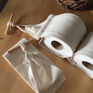 Toilettenpapierhalter / Toilettenpapierbezug / 2 Rollen x 2 Stück / Toile Art / Toilettenpapierhalter / Rollenständer / Rollenhalter