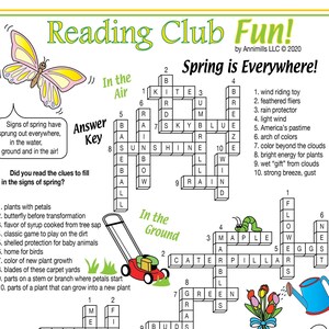 Signs of Spring Everywhere Printable Crossword Puzzle Educational Games