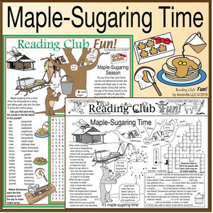Ahorn Sugaring Time Traditions druckbare Puzzle Aktivität