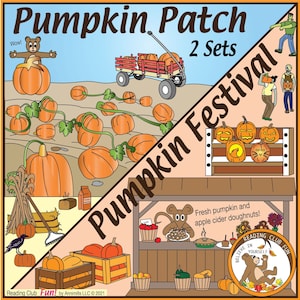 Pumpkin Patch and Pumpkin Halloween Festival - 2 Activity and Puzzle Sets - Mini Posters