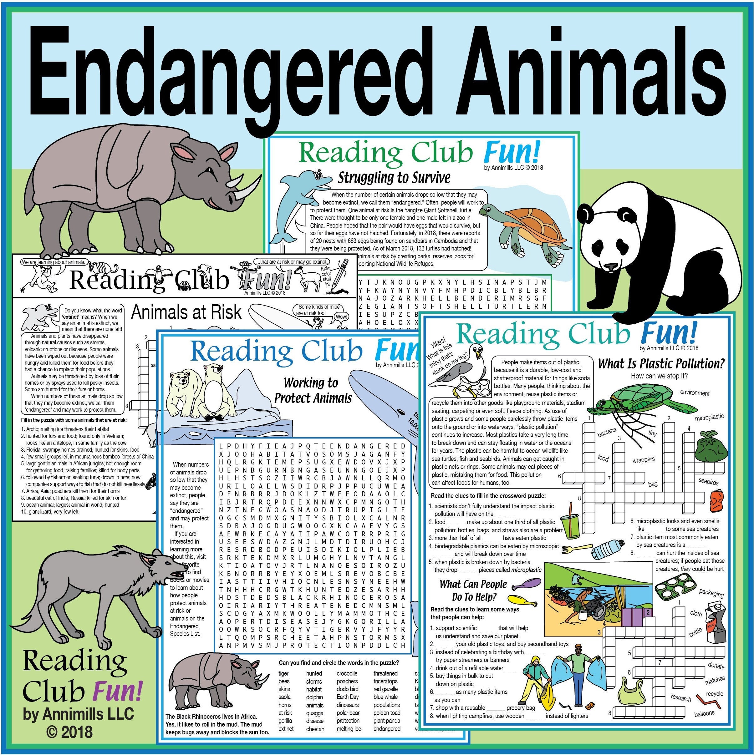 Earth Day - Endangered Animals Printable Puzzle Set Activity - Etsy