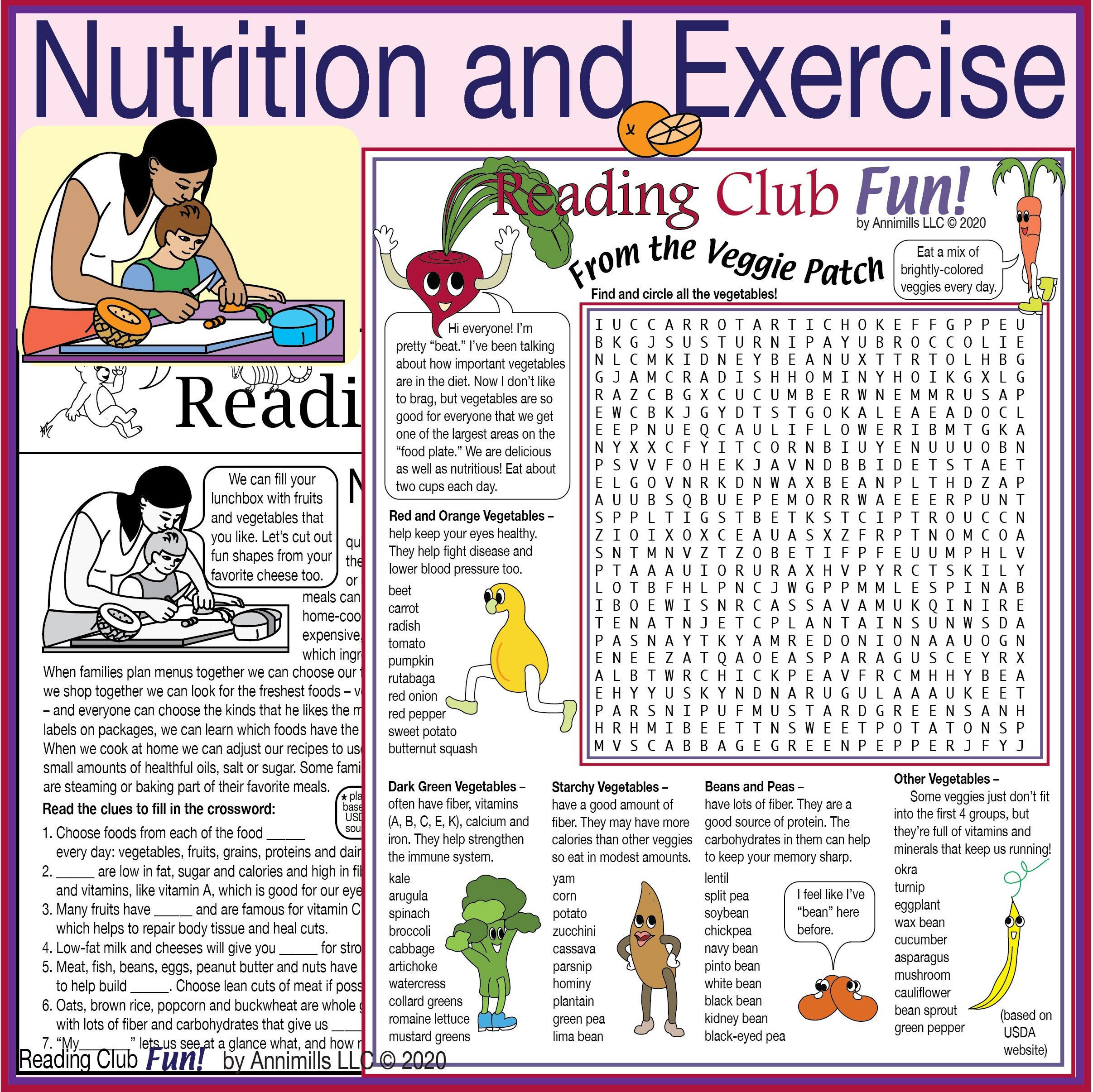 nutrition and exercise printable puzzles healthy eating etsy