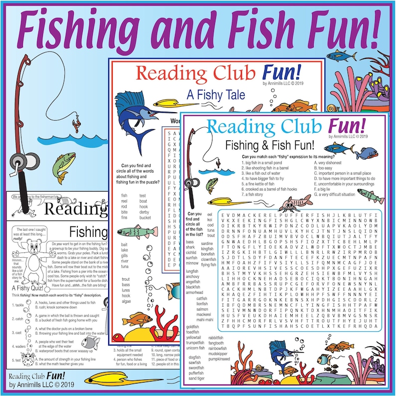 Fishing Worksheet Fishing & Fish Fun – Vocabulary-rich Printable Activity Puzzle Pack ...