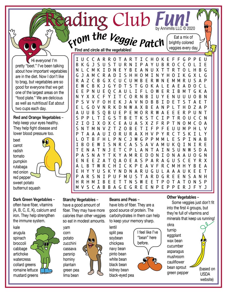 Nutrition and Exercise Printable Puzzles – Healthy Eating, Cooking ...