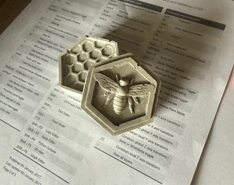 Handmade Cement Honeycomb Paperweight – Vintage Style Desk Decor