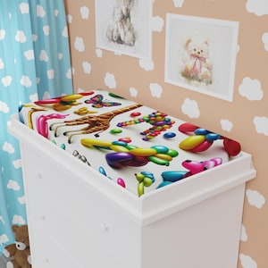 Colorful Baby Changing Pad Cover: Soft Jersey Knit, Playful Nursery Decor
