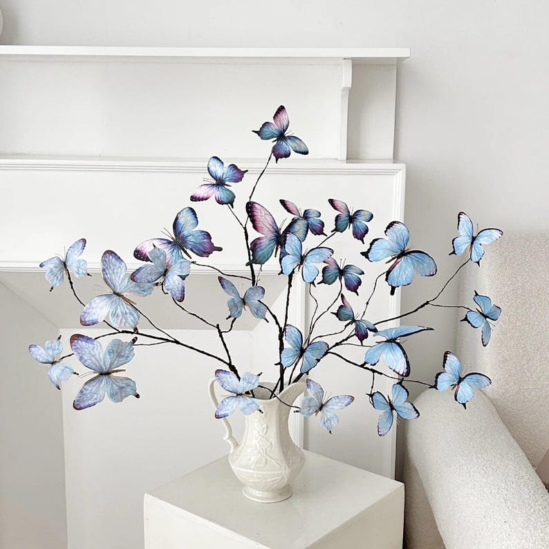 Artificial Butterfly Flowers (27.5 inch) image 1