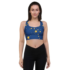 FNAF Security Breach Moon drop Pattern, Longline Sports Bra image 1
