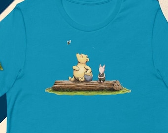 Classic Winnie the Pooh design Short-Sleeve Unisex T-Shirt, Gift for her, Mom, gift, vintage pooh and piglet fans