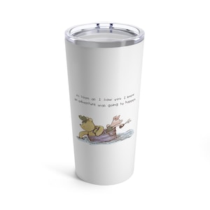 Classic Winnie the Pooh and Pilglet tumbler -travel mug- hot and cold drinks..