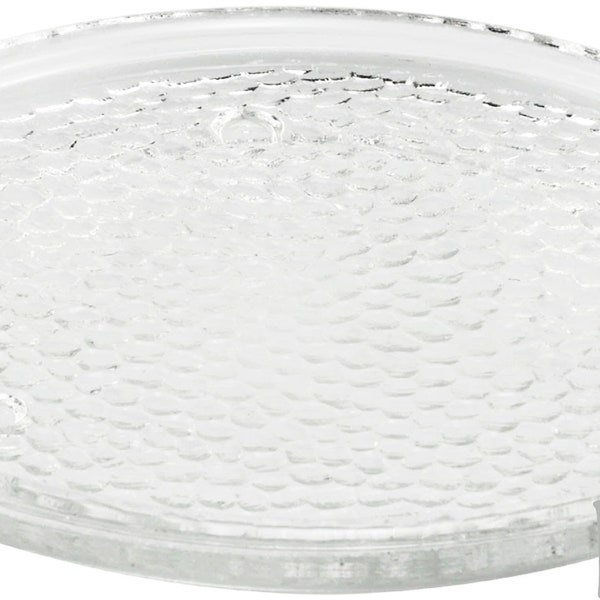 dimpled hammered BEEHIVE texture ROUND GLASS base plate tray for kokedama -multi function-bougeoir-bonsai tray-candle holder-saucer- 6 inch