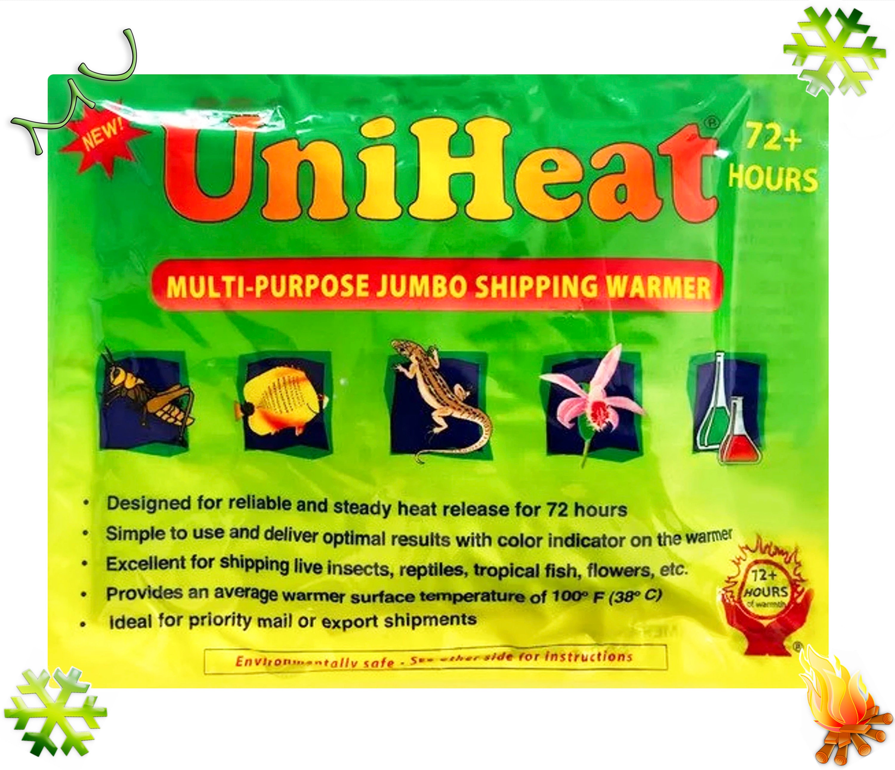 UNIHEAT 72 hours heat pack multi purpose jumbo SHIPPING WARMERS -ship free with our kokedama/plant purchase-