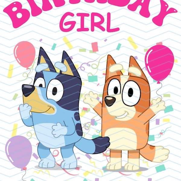 Bluey Birthday Girl PNG