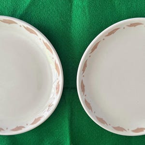 Vintage Tepco Tan Leaf Plates - Mid Century Restaurant Ware, Set of 2