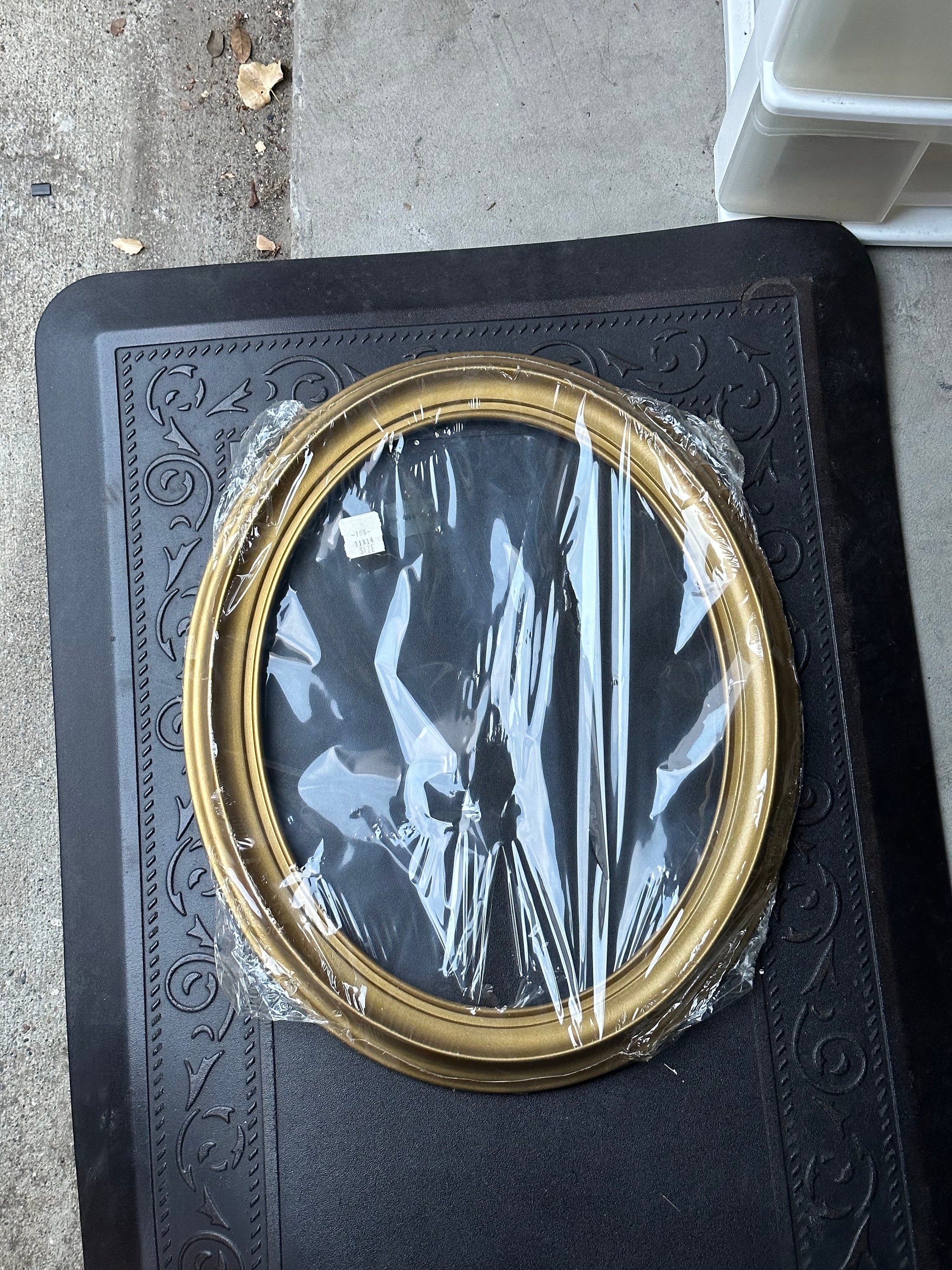 Oval Gold Plastic Frame New No Glass nor Backing. Outside of Etsy