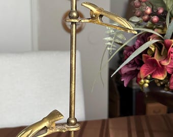 Vintage 14” tall  Brass 3 Hand Victorian Glove Stand