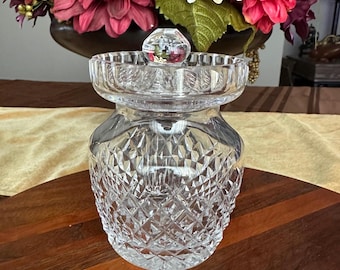 Vintage Waterford Crystal jam, jelly, honey or condiment jar in the Alana pattern