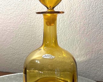 Vintage Blenko Glass 565 Decanter Wayne Husted MCM Original Stopper
