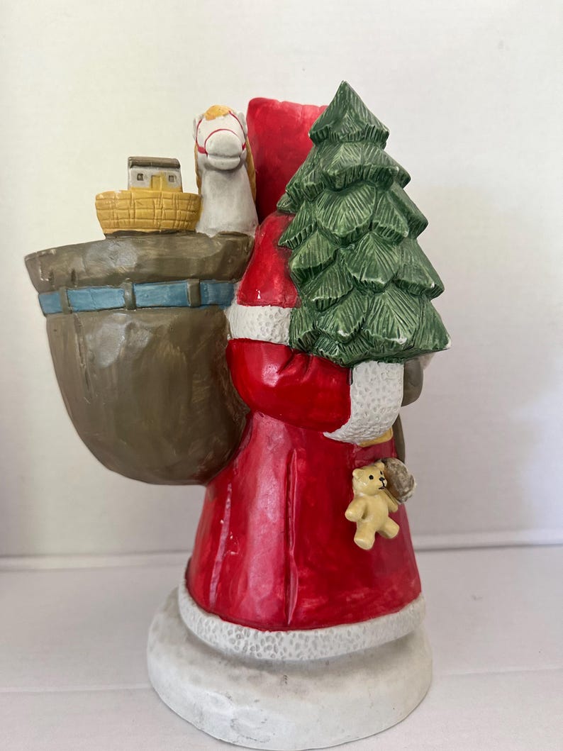 1994 Bloom-rite Ceramic Santa Planter – Vintage Christmas Poinsettia ...