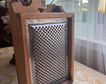 Vintage Wooden Grater Rustic Farmhouse Kitchen Decor | Primitive Wall Hanging