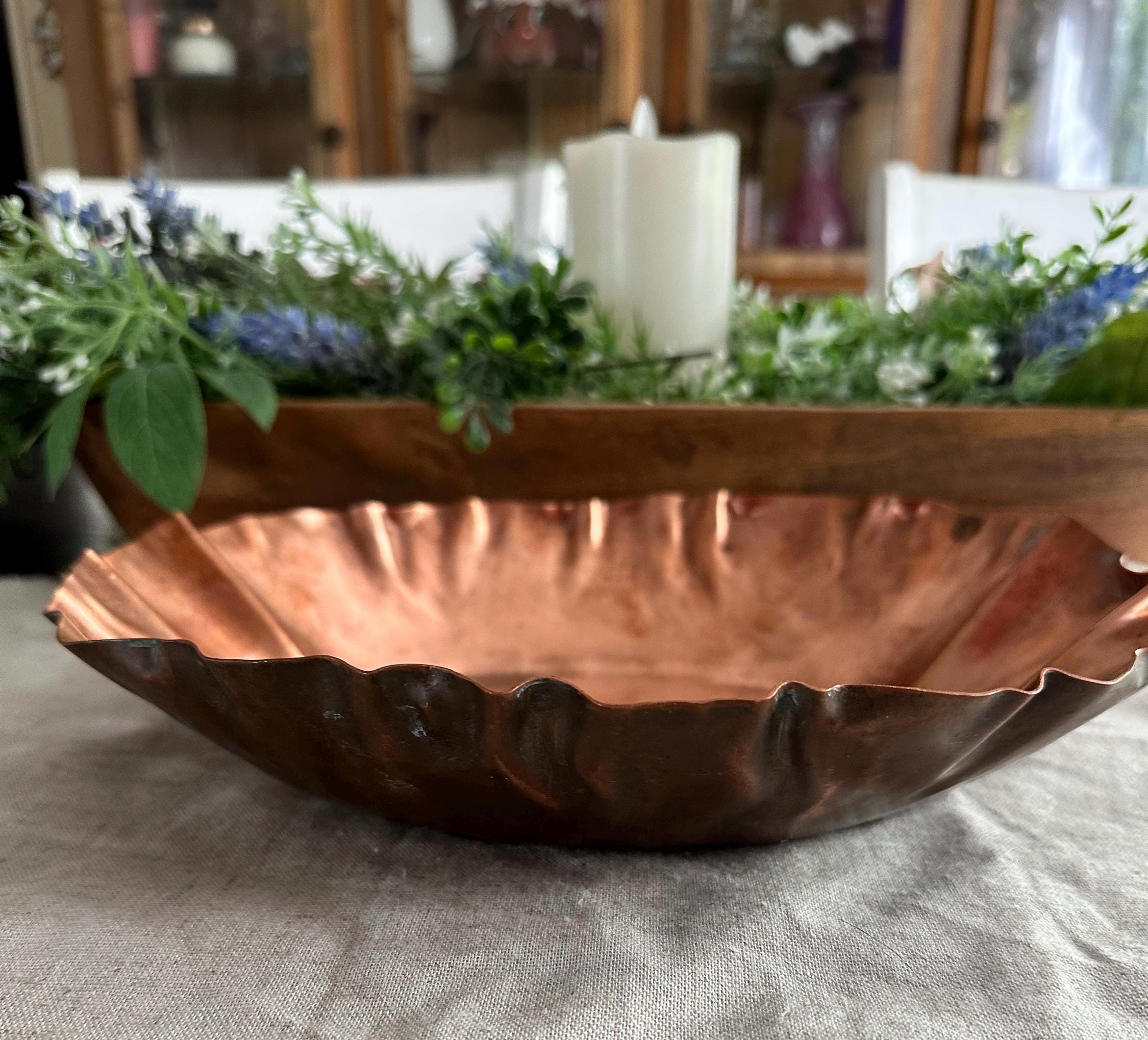 Copper Hammered Collectible Tableware Bowl Vintage by Artist Drumgold ...