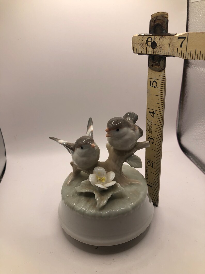 Otagiri Baby Blue Birds Music Figurine Box Japan Etsy