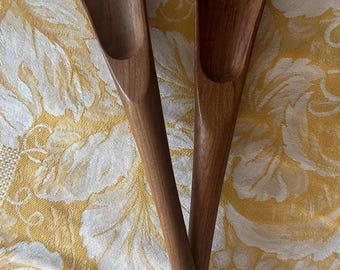 Vintage Dansk teak wood salad servers by Danish designer Jens Quistgaard.