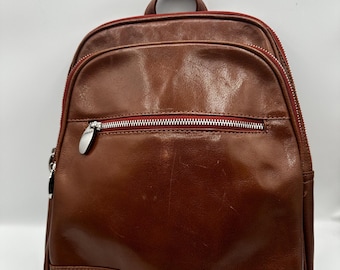 Ashwood Genuine Leather Backpack Purse Brown Cognac Daypack Travel Bag Women’s Vintage British