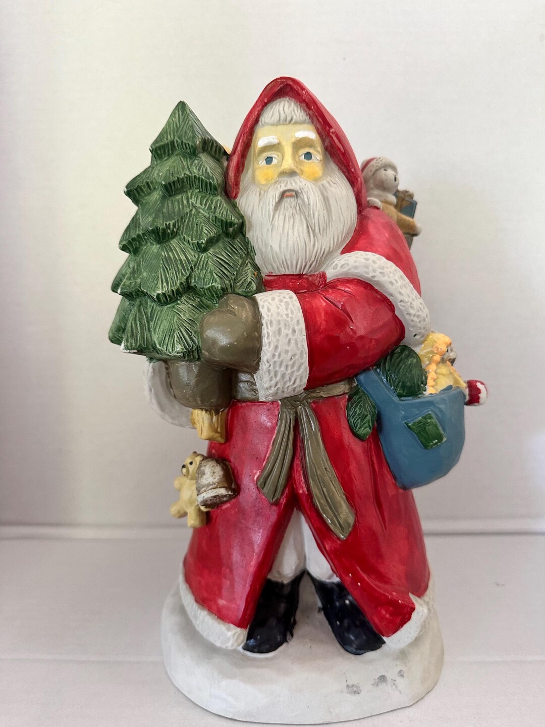 1994 Bloom-rite Ceramic Santa Planter – Vintage Christmas Poinsettia ...