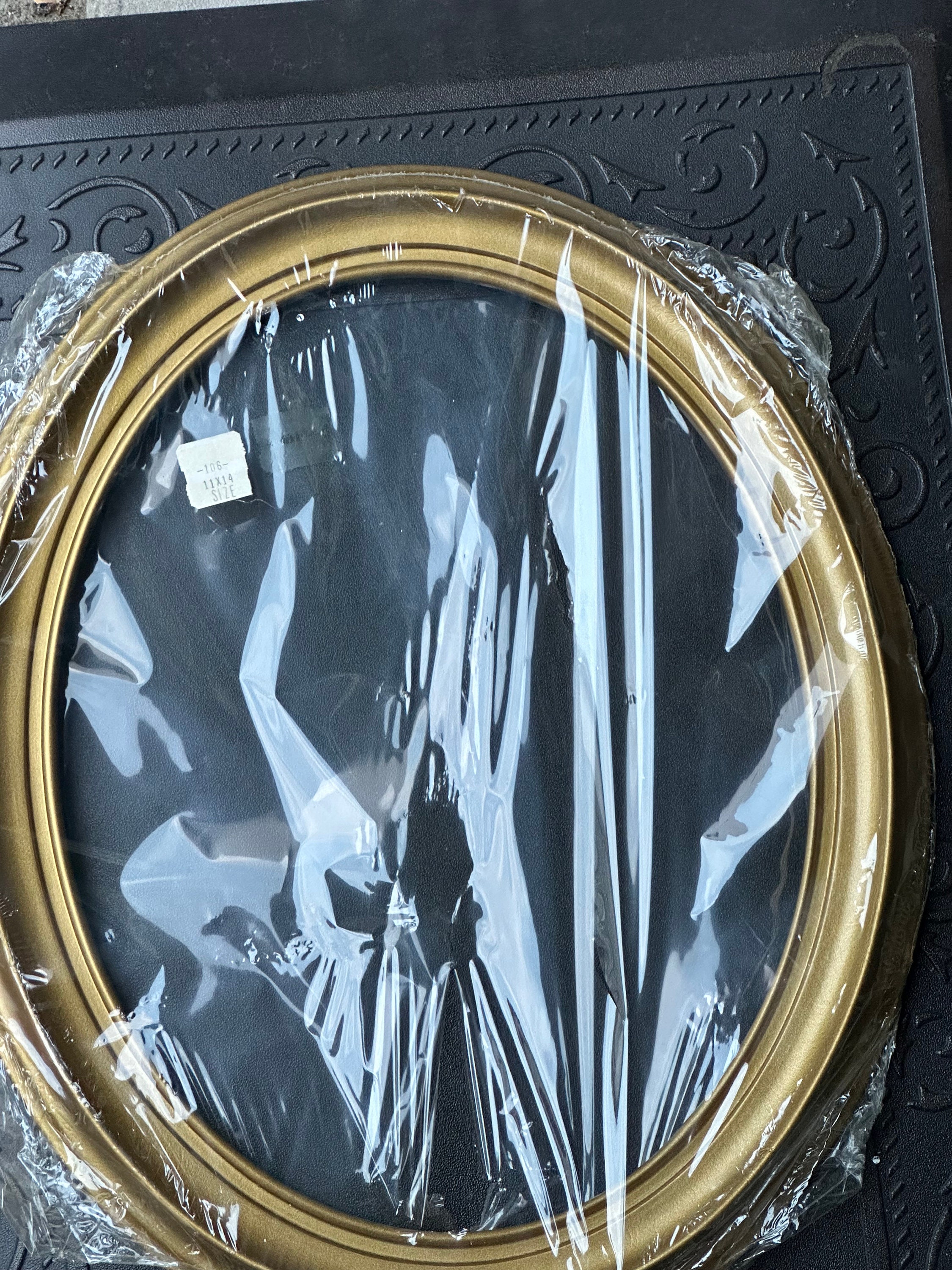 Oval Gold Plastic Frame New No Glass nor Backing. Outside of Etsy