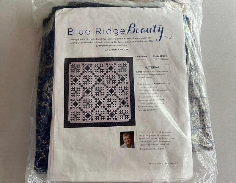 Covington Blue Ridge Pattern Blue Ridge Beauty Quilt KIT With Pattern and Fabric. New in Package ...