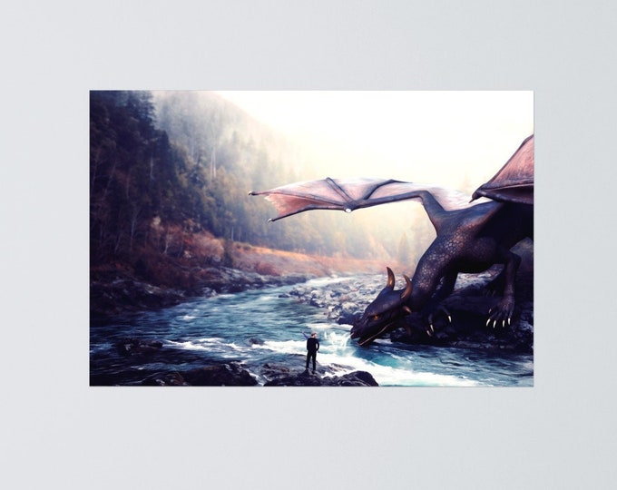 Poster | River Dragon Art | Dragon Poster