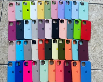 Coque iPhone couleur unie Coque iPhone colorée avec logo Coque souple pour Apple 15 14 13 12 11 X Pro Max couleur pastel
