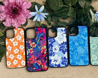 Hawaiian Flower Phone Case Hibiscus Trendy Y2K Aesthetic Retro Groovy Summer Floral for Apple 15 XS 11 12 13 14 Mini Plus Pro Max