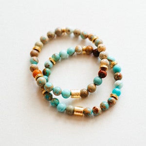 The Salted Caramel Bracelet • Sea Sediment Jasper Stretch Bracelet