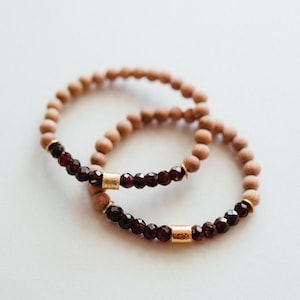 JANUARY Garnet Birthstone Bracelet, Diffuser Essential Oil Bracelet