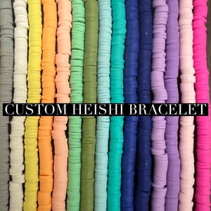 Custom Clay Heishi Disc Beaded Bracelet - Personalized Beaded Adult Bracelet - Custom Girls Bracelet - Customized Lettered Bracelet