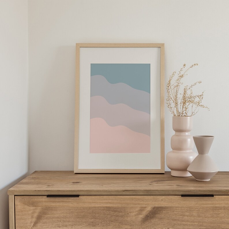 Pastel Wall Art, Downloadable Pink Art Print, Danish Pastel Decor