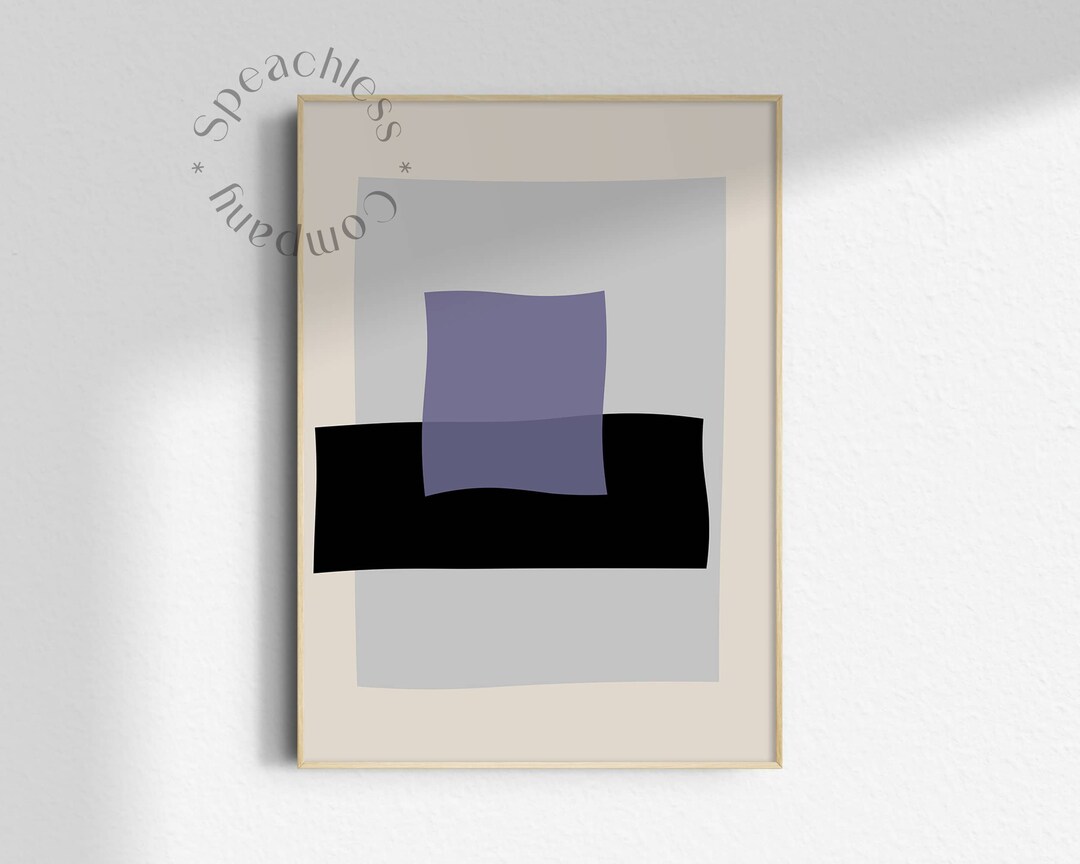 Modern Black and White Art Black and Purple Wall Art Modern Etsy