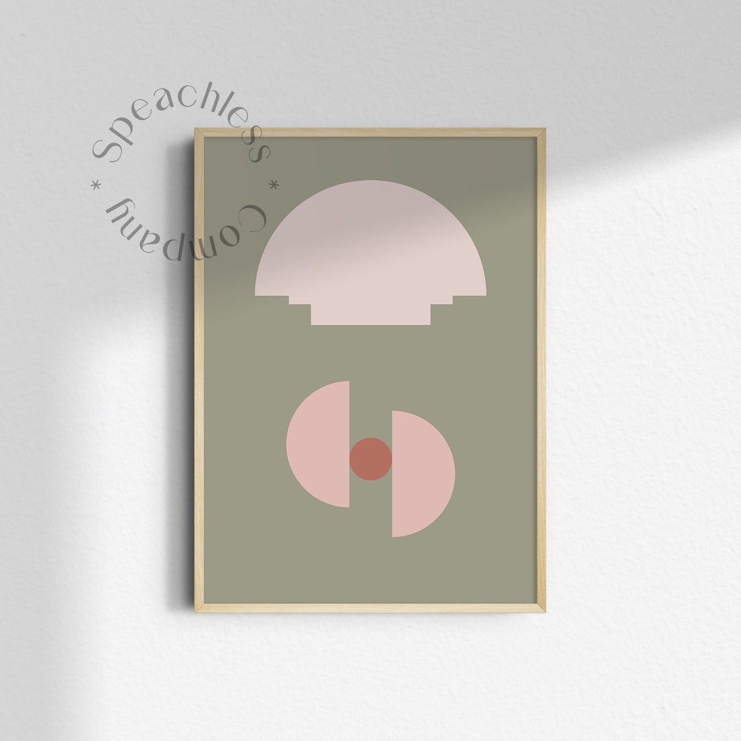 Green Geometric Wall Art Sage Green Art Digital Abstract - Etsy