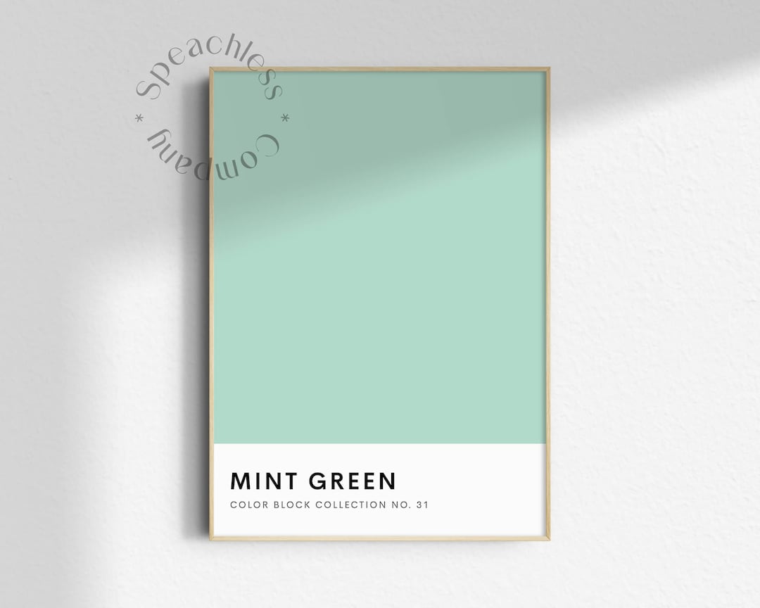 Mint Green Wall Print, Mint Green Wall Art, Mint Green Prints, Color