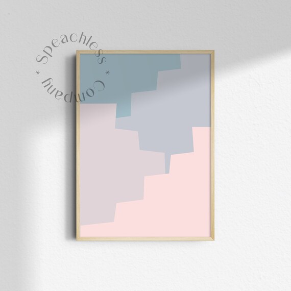 Pastel Pink Wall Art Pink Abstract Wall Art Digital Download Etsy