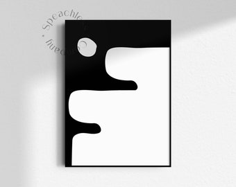 Black And White Digital Download Wall Art, Black And White Living Room Wall Art, Black And White Abstract Art Print, Print Wall Art Modern