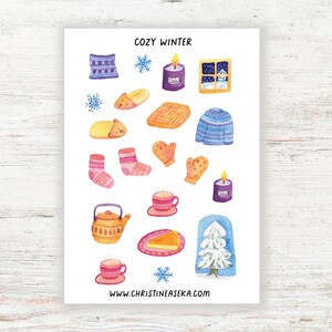 Leuke winter, gezellige winterstickers, hygge, warm blijven, wintervakantie, theetijd