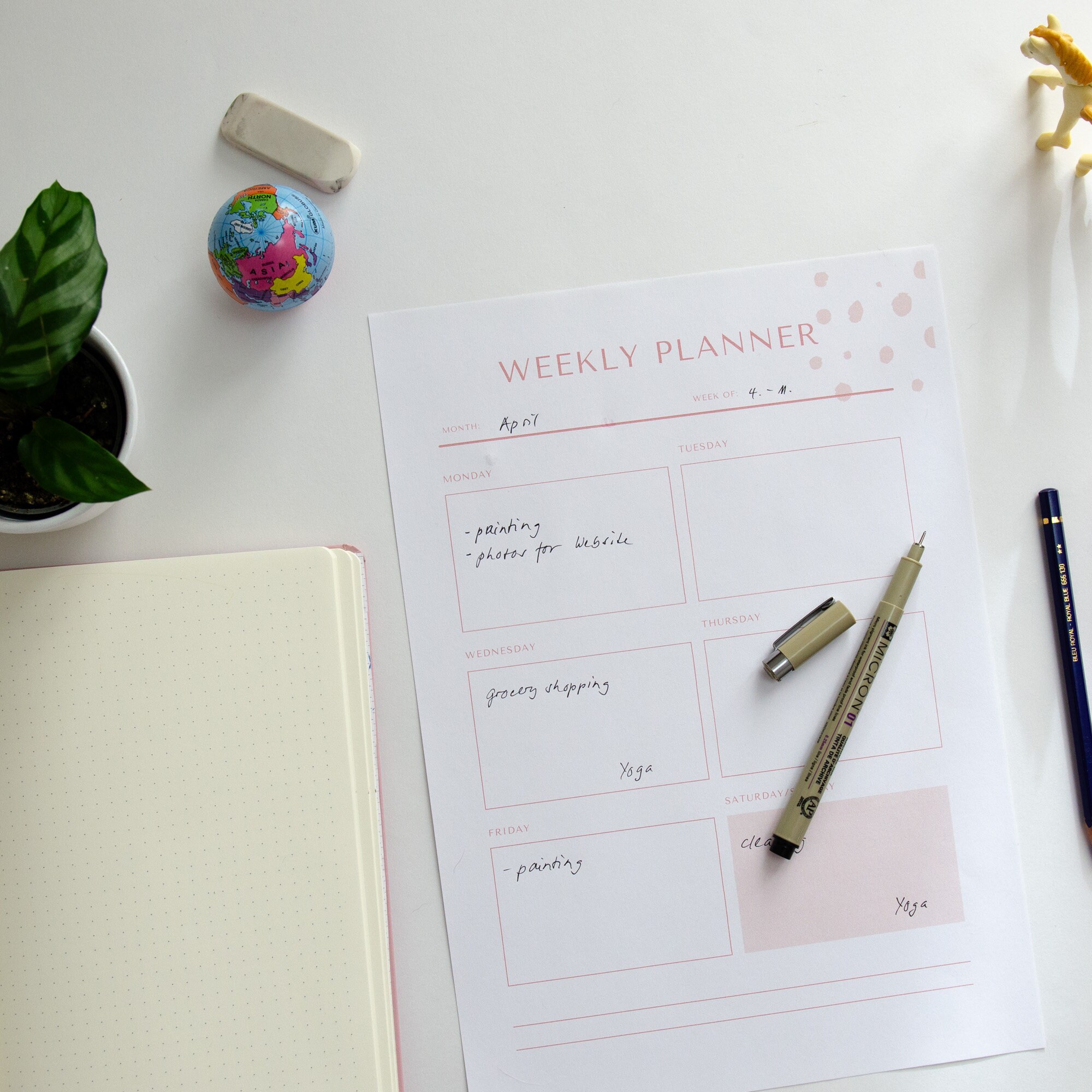 Minimal Weekly Planner Printable Pastel, Weekly Schedule Downloadable ...